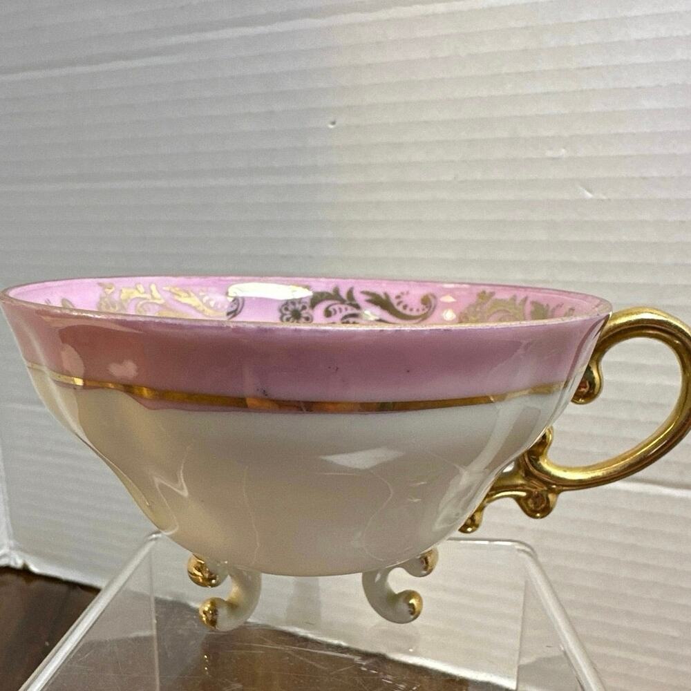 VTG Royal Sealy Japan Gold Edge Rose 3 footed Teacup  replacement.